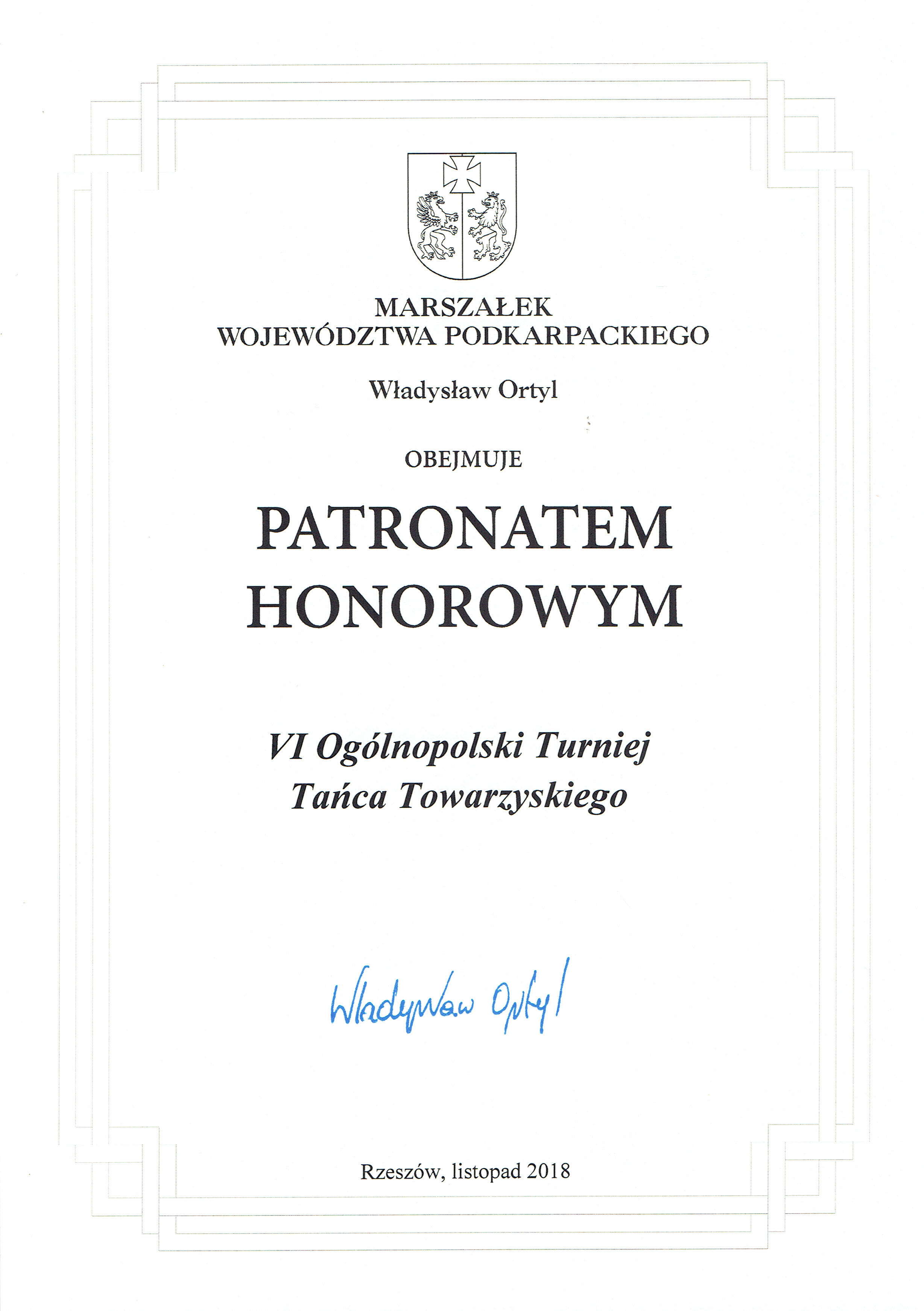 Patronat Honorowy -VI OTTT Cmolas 2018