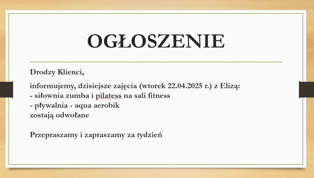 Odwołane zajęcia