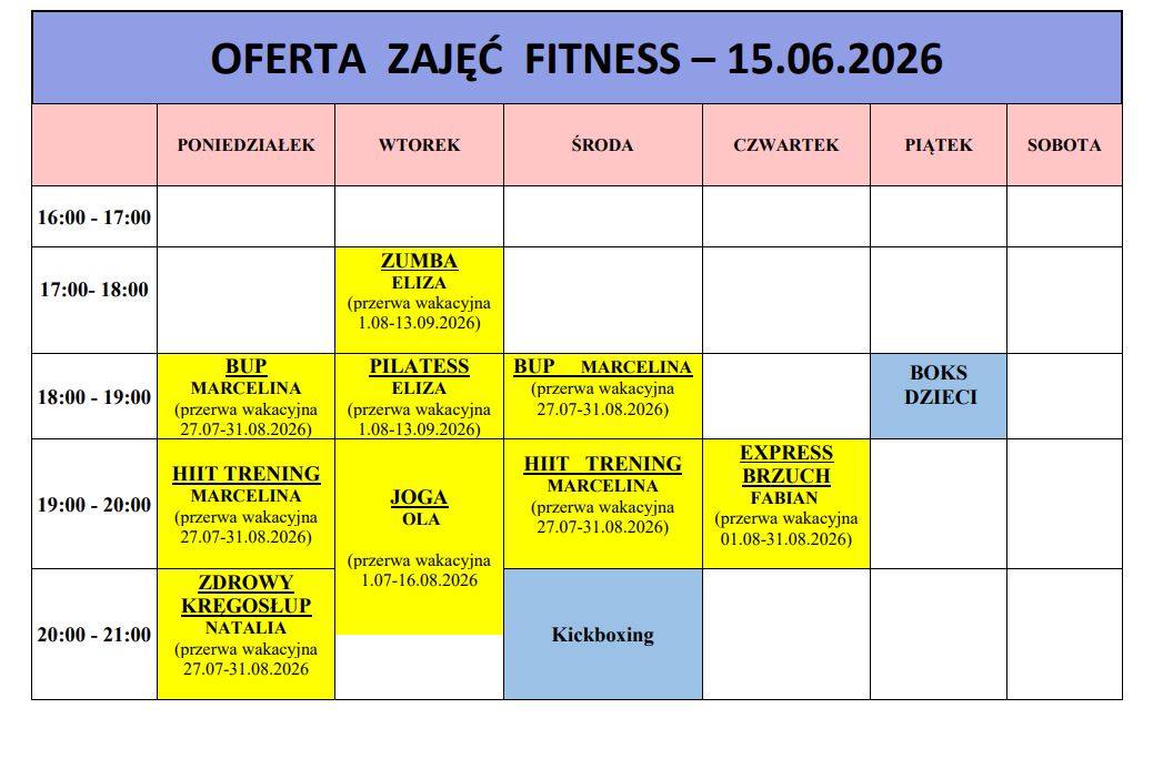 Wakacyjny fitness
