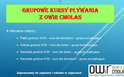 grupowe kursy nauki i doskonalenia pływania